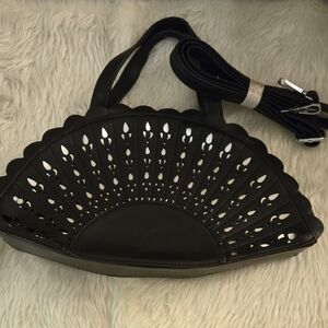 Chic Black Cutout Women's Shoulder Bag